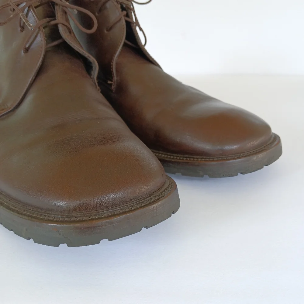GORDON RUSH Dark Brown Leather Chukka w/ Rubber Sole EU 45/US12